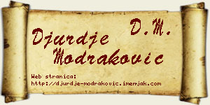 Đurđe Modraković vizit kartica